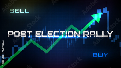 abstract backgroud of stock market post us presidential election rally
