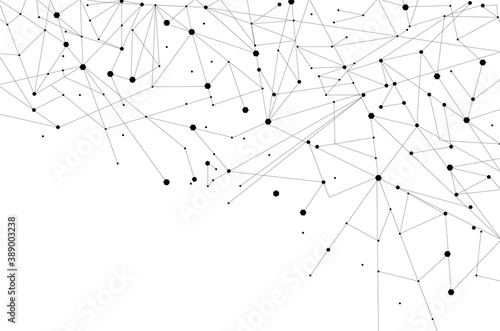 Network abstract connection isolated on white background. Network technology background with dots and lines. Ai background. Modern abstract concept. Ai vector  network technology