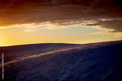 Dawn breaks over the Dunes in White Sands National Park  New Mexico