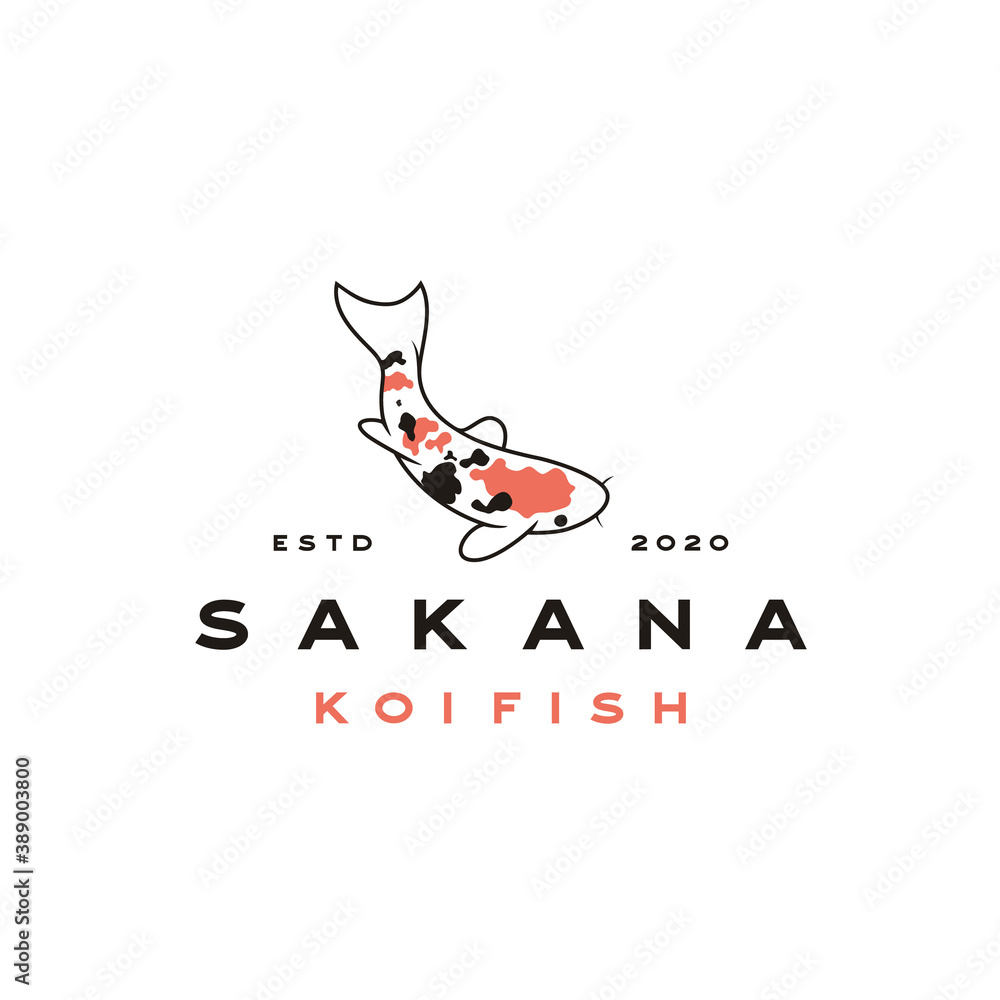 Japanese Koi Logo, fishing or aquarium related logo design inspiration