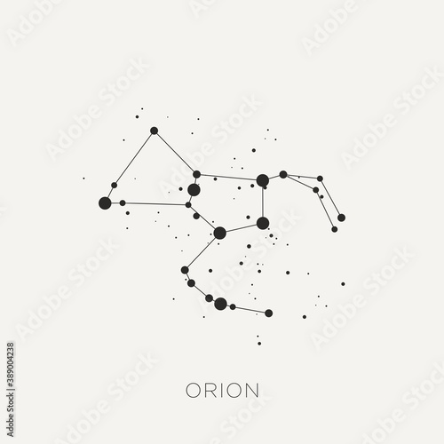 Star constellation zodiac orion black white vector