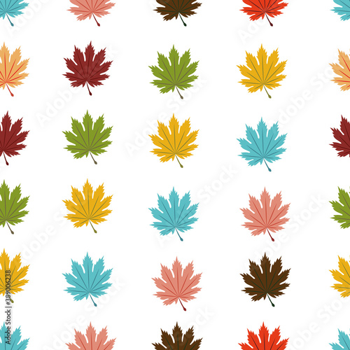 Seamless pattern with colorful leaves