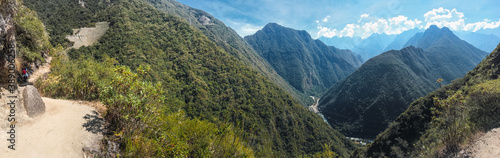 Fototapeta Naklejka Na Ścianę i Meble -  Panoramic view of the Inca Trail to Machu Pichu