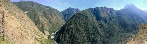 Panoramic view of the Inca Trail to Machu Pichu