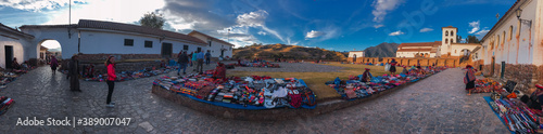 Panoramic view from the heights of a Peruvian village