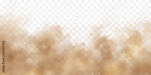 Realistic dust clouds. Sand storm. Polluted dirty brown air, smog. Vector illustration. photo