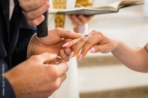 Wedding - putting on a wedding ring