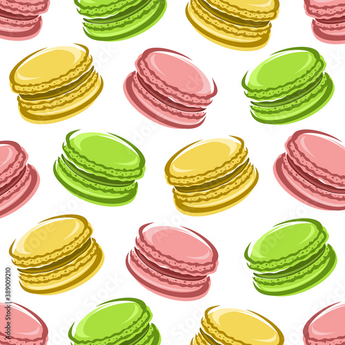 Macaroon pattern background set. Collection icon macaroon. Vector