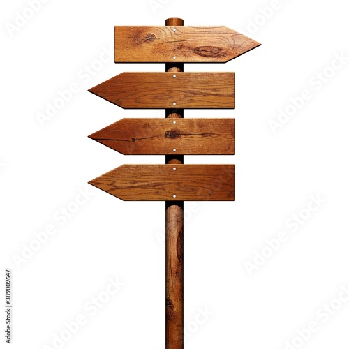 Holzpfeile - einer zeigt in eine andere Richtung © blobbotronic