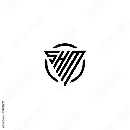 Initial letter SHM triangle monogram clean modern simple logo