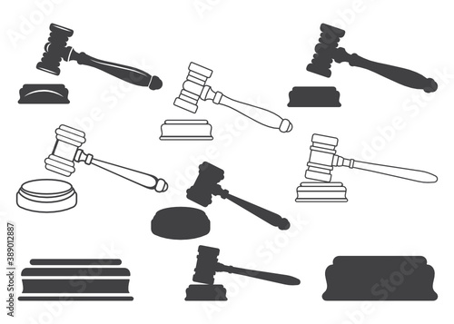 Judge Gavel Icon, Judge Gavel Symbol,  Judge Gavel Vector, judge or auction hammer icon, Judge gavel vector symbol Icon design. The j gave vector icon set. Black vector illustration on white backgroun photo