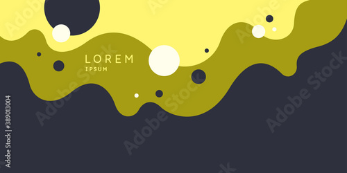 Bright poster with dynamic waves. Vector illustration in minimal style