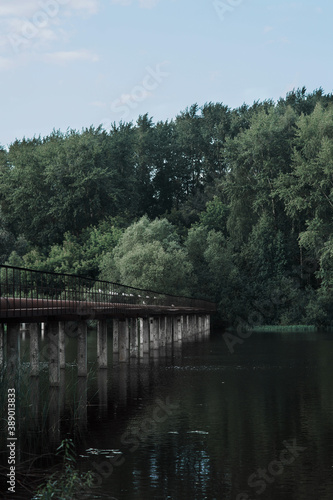 wooden bridge over the river