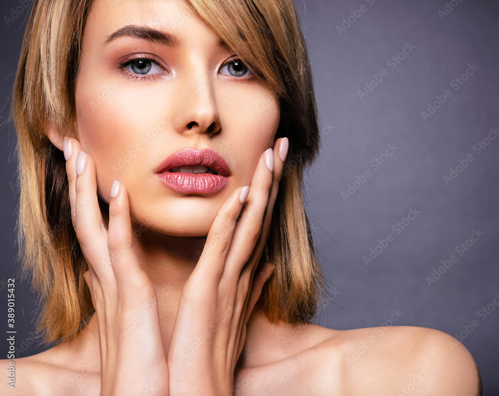 Woman with beauty face and clean skin. Sexy blonde woman. Woman with beauty face and clean skin. Sexy blonde woman.