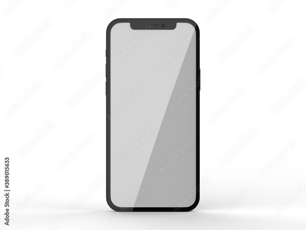Blank white bezel less smart phone screen for for digital design presentation. 3d render illustration. Blank white bezel less smart phone screen for for digital design presentation. 3d render illustration.