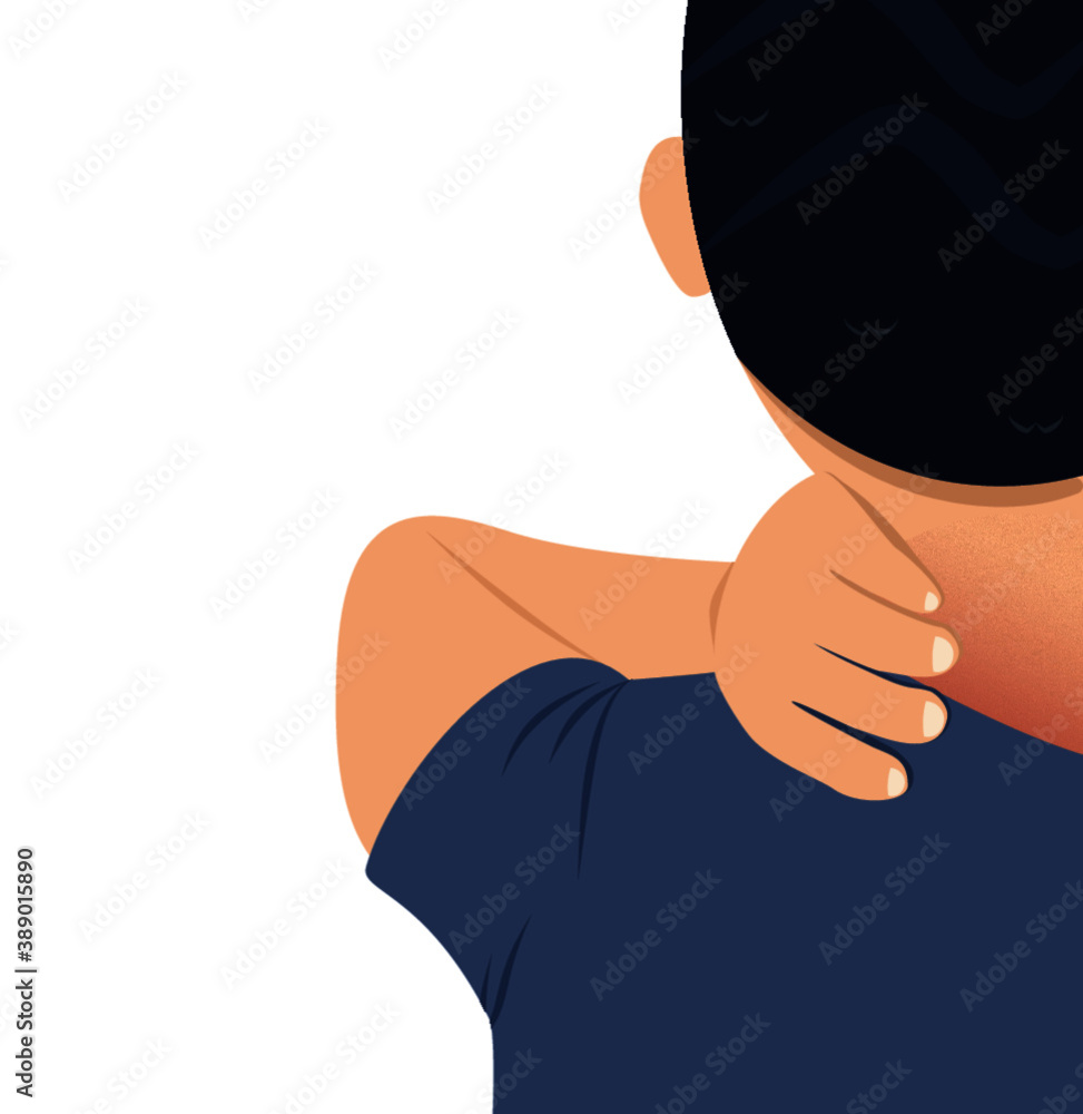 Unhappy man suffering from neck pain, Myofascial pain syndrome. Moody young man holding his neck. Unhappy man suffering from neck pain, Myofascial pain syndrome. Moody young man holding his neck.