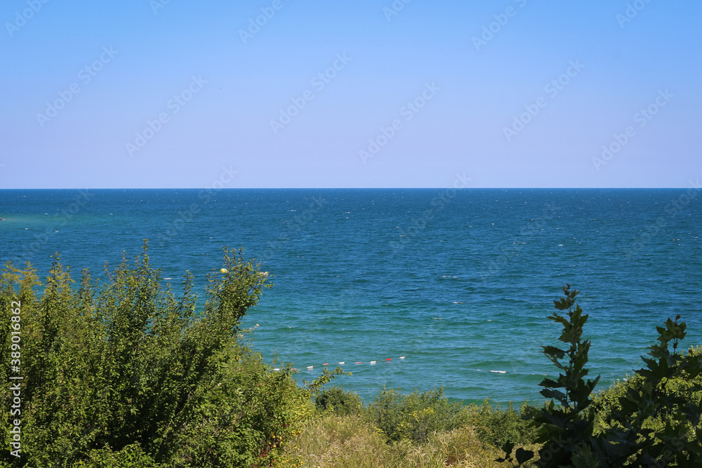 Beach on the Black Sea in the ancient city of Nessebar, Bulgaria Beach on the Black Sea in the ancient city of Nessebar, Bulgaria
