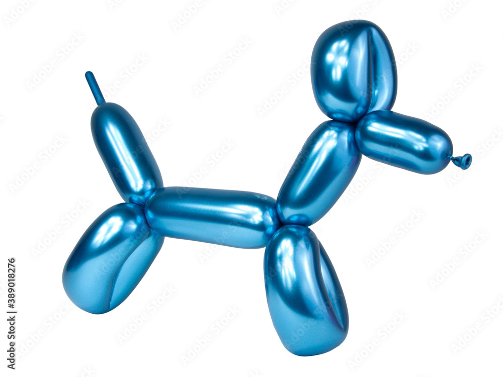 Blue bright balloon dog isolated on the white Blue bright balloon dog isolated on the white