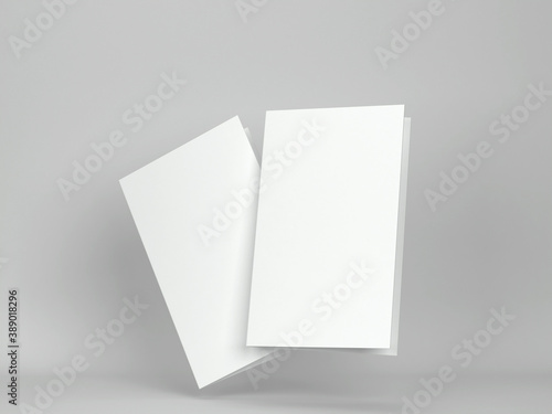 Blank greeting card or brochure mockup