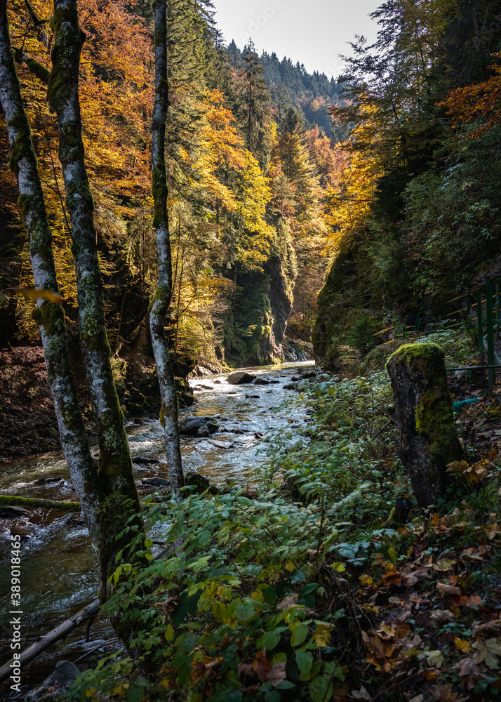 Wandern in der Herbstsonne in Dder Breitachklamm Wandern in der Herbstsonne in Dder Breitachklamm