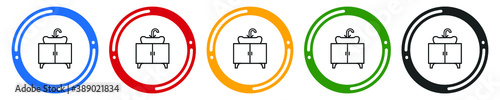 Sink unit icon set. flat design vector illustration in 5 colors options for webdesign