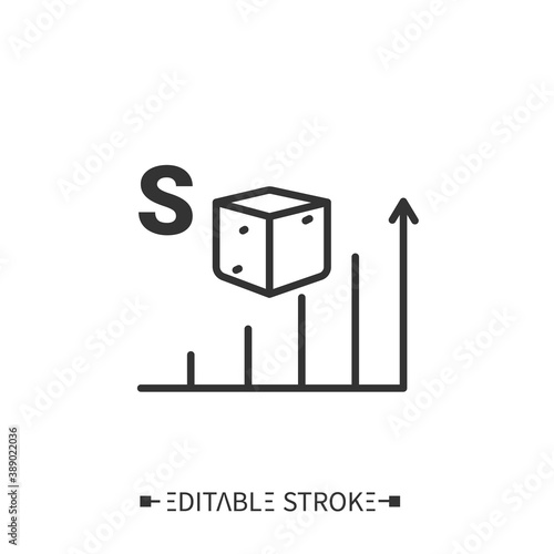 Sugar content line icon. Energy value. High level sugar. Nutrition facts. Nutrient supplements. Nutrient composition. Isolated vector illustration. Editable stroke