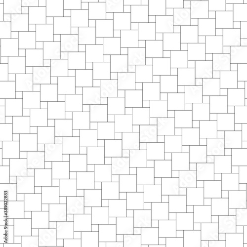 Pythagorean tiling. Squares tessellation vector. Repeated white figures abstract on black background. Seamless surface pattern design with polygons. Mosaic motif. Grid wallpaper. Digital paper.