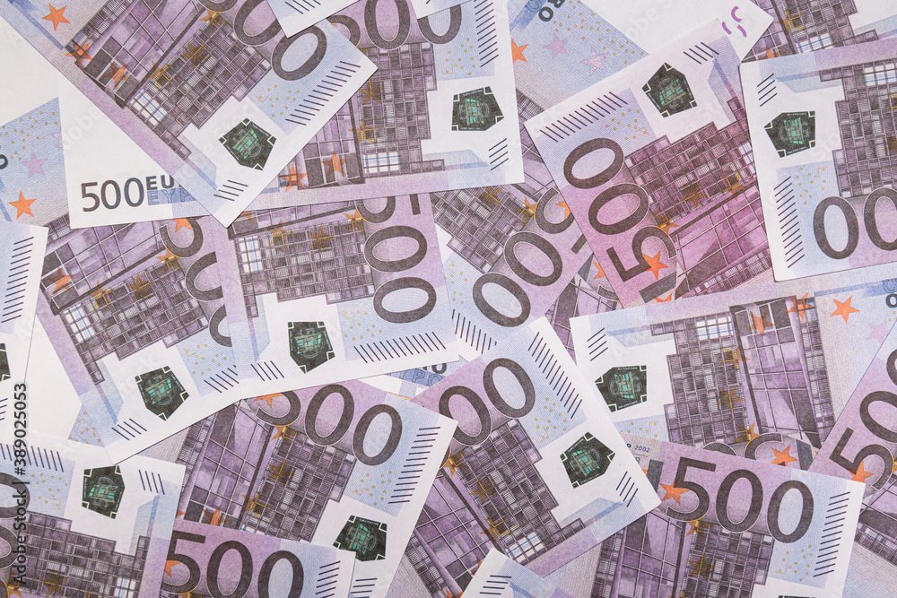 500 Euro banknotes. Abstract background of banknotes. Money. Finance