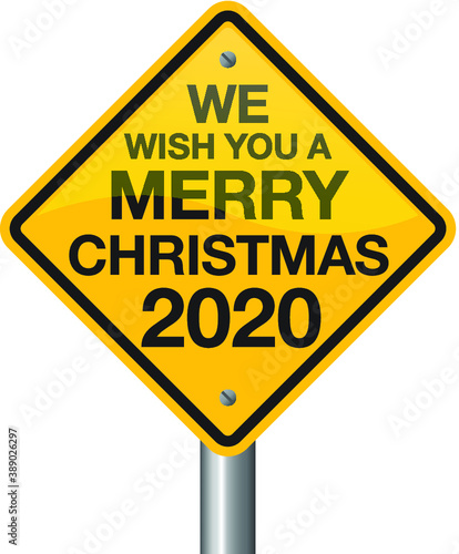 Vector illustration of christmas road sign 2020. Christmas day is coming, wish you all the best as always in this coming new year.