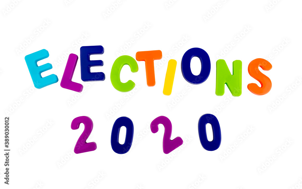 Text ELECTIONS 2020 on a white background.