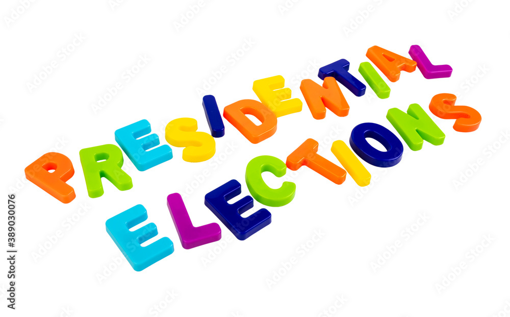 Text PRESIDENTIAL ELECTIONS on a white background Text PRESIDENTIAL ELECTIONS on a white background