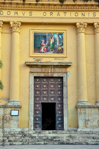 the cathedral or mother church in neoclassical style   Sant'Agata di Militello Sicily Italy photo