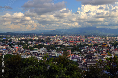 Mae Sai, Thailand - View of City from Wat Phra That Doi Wao