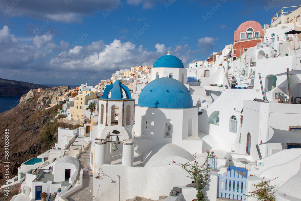 Grèce, Les Cyclades, île de Santorin (Thera ou Thira), village d'Oia