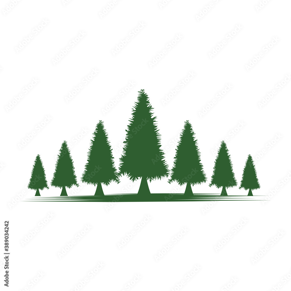 Obraz premium Cedar tree vector icon illustration design template