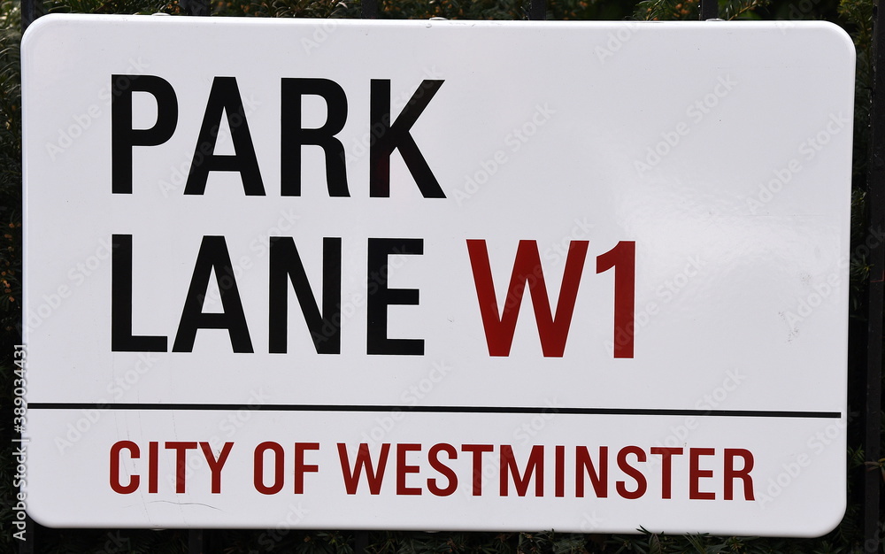 Schild in London: Park Lane - City of Westminster Schild in London: Park Lane - City of Westminster