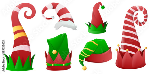 Collection of Christmas hats for elves