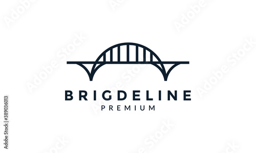 giant bridge line art outline simple logo vector icon design