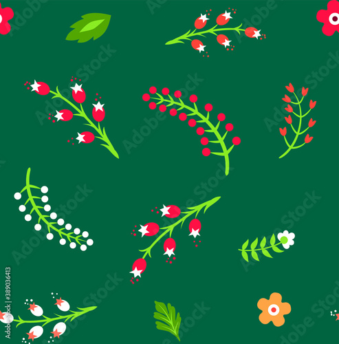 Seamless vector floral pattern. Flowers background for design  fabric  textile  cover  wrapping etc. Beautiful botanic flowers field bouquet.