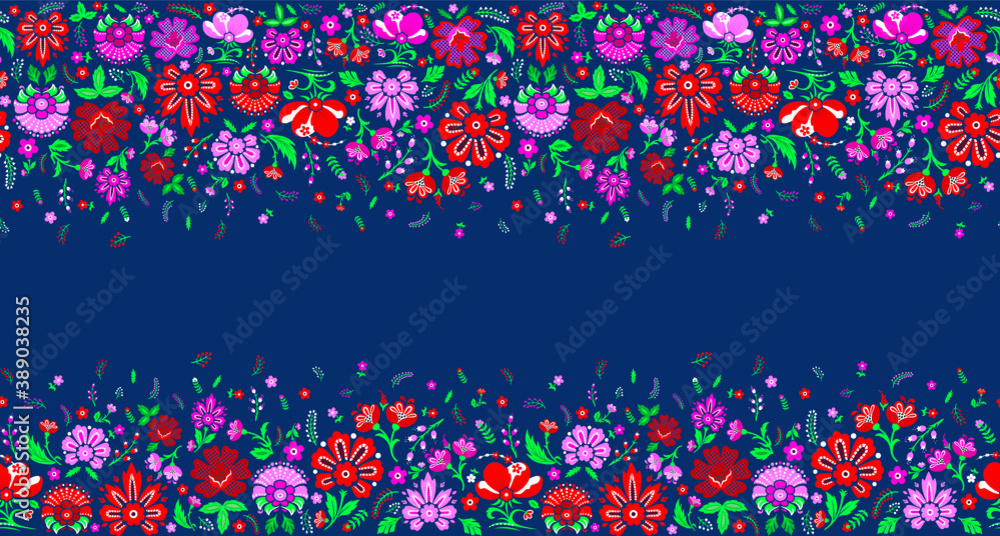 Seamless vector floral pattern. Flowers background for design, fabric, textile, cover, wrapping etc. Beautiful botanic flowers field bouquet.