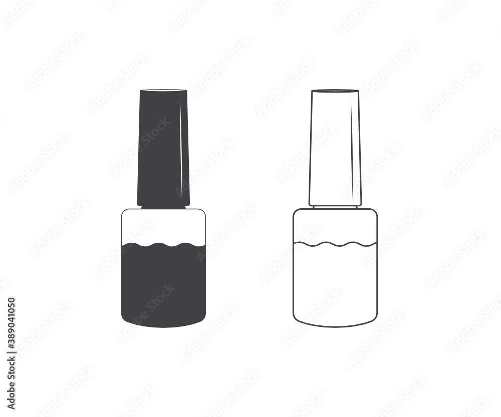 Nail polish icon, Nail polish symbol, Nail polish Clipart, Nail polish bottle design. Nail polish bottles Silhouette, Black vector illustration on white background. Nail polish icon, Nail polish symbol, Nail polish Clipart, Nail polish bottle design. Nail polish bottles Silhouette, Black vector illustration on white background.