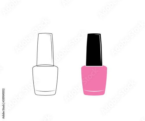 Nail polish icon, Nail polish symbol, Nail polish Clipart, Nail polish bottle design. Nail polish bottles Silhouette, Black vector illustration on white background.
