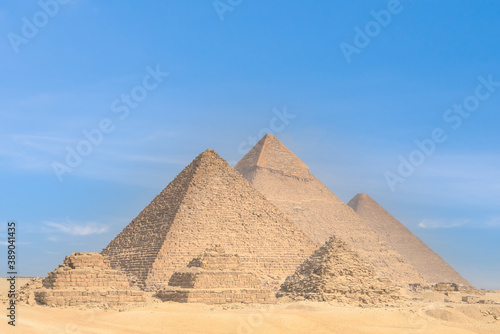 The Pyramids of Khafre and Khufu  Giza Necropolis  Unesco World Heritage List  1979   Egypt. Egyptian civilisation  Old Kingdom  Dynasty IV.  