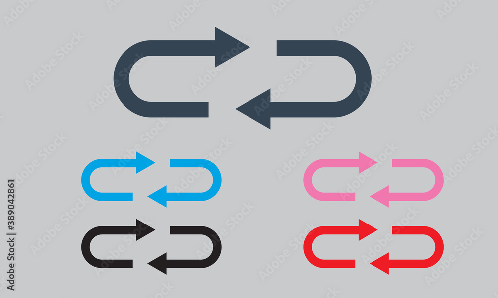 Loop, refresh, arrow, update icon, vector flat design.
