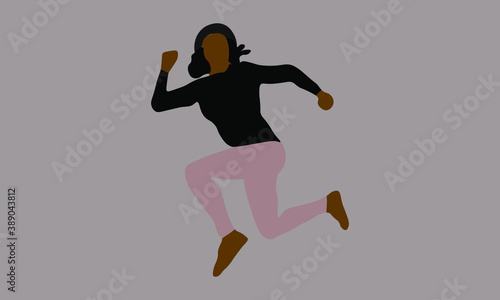 Design with young african american. Vector illustration.