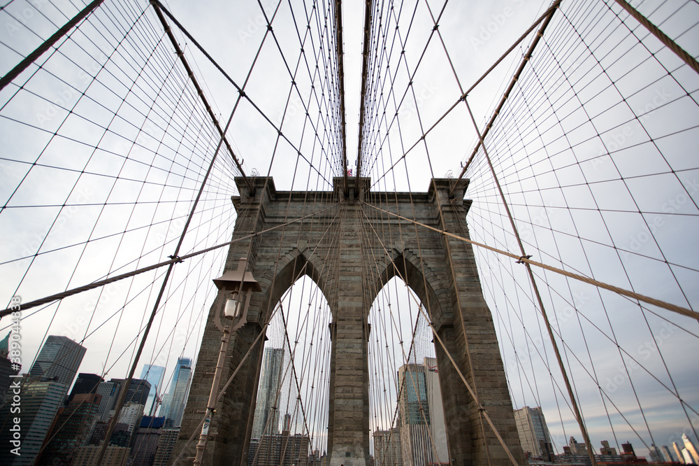 Fototapeta premium Viaje a New York en Diciembre de 2018, con los colores típicos del lugar y sus pantallas de plasma iluminadas, lineas y arquitectura única en el mundo