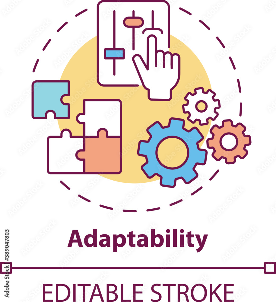 Vecteur Stock Adaptability concept icon. Creative thinking skills