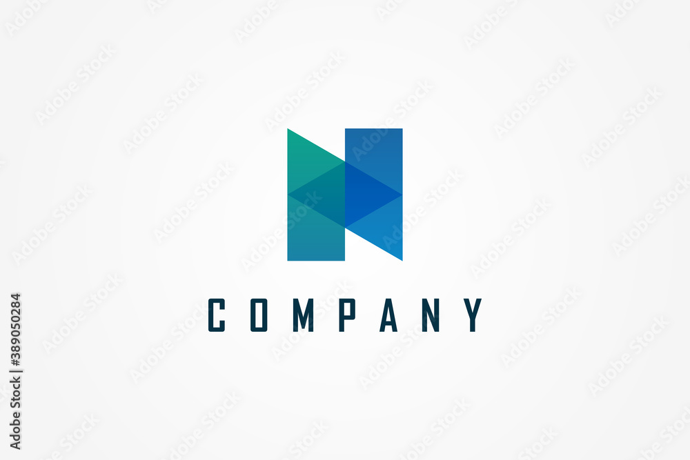 Abstract Initial Letter N Logo. Blue and Green Geometric Shape Origami Style isolated on White Background. Use for Business and Branding Logos.Flat Vector Logo Design Template Element. Abstract Initial Letter N Logo. Blue and Green Geometric Shape Origami Style isolated on White Background. Use for Business and Branding Logos.Flat Vector Logo Design Template Element.