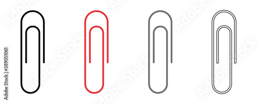 Clip. A set of paper clips. Isolated icons on white background