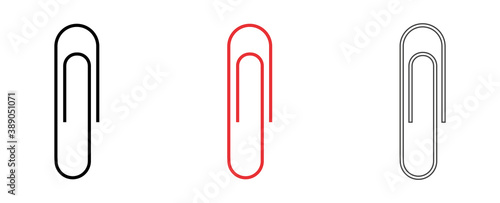 Clip. A set of paper clips. Isolated icons on white background